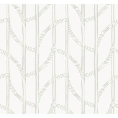 A-Street Prints Salvo Light Green Curved Contours Wallpaper