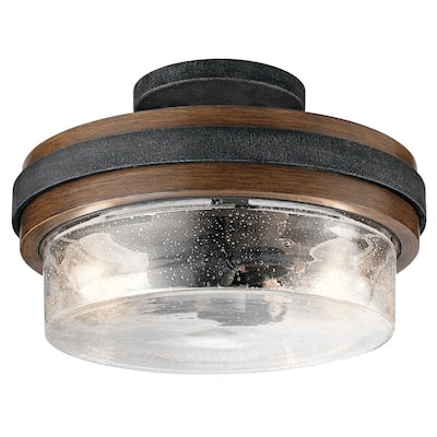 Kichler Lighting Grand Bank Collection 2-light Auburn Stained Semi-Flush Mount