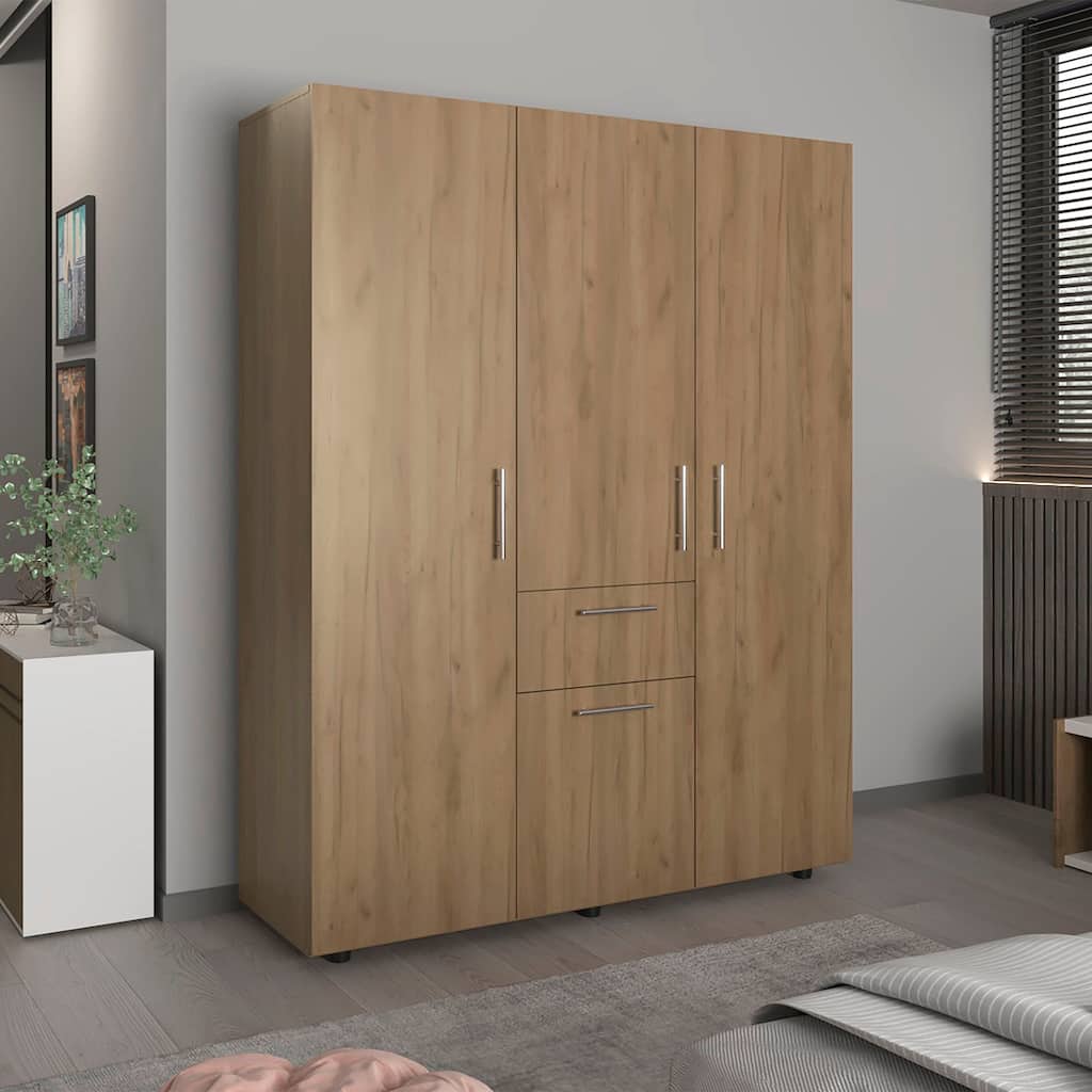 Bariloche 70" High Four- Door, One Drawer Armoire Natural Oak - N/A