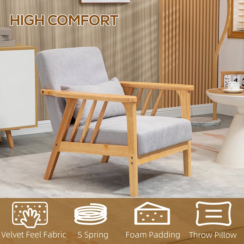 HOMCOM Accent Chairs with Throw Pillow and Cushions