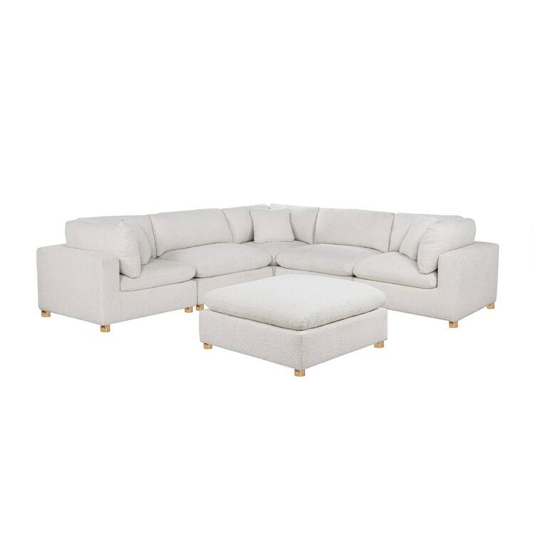 Best Quality Furniture 4-Piece Sectional Boucle Fabric