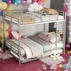 preview thumbnail 1 of 7, Multifunctional Full over Full Metal Bunk Bed With Trundle,Save Space or Split Into 2 Beds
