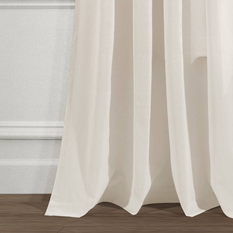 Lush Decor Ruched Waterfall Linen Window Curtain Single Panel - 84" x 52"