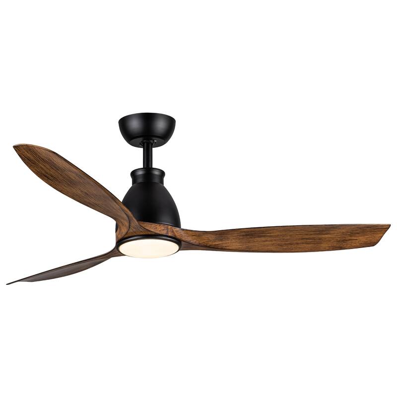 52 In.Intergrated LED Ceiling Fan with Antique Wood Graiin Blade