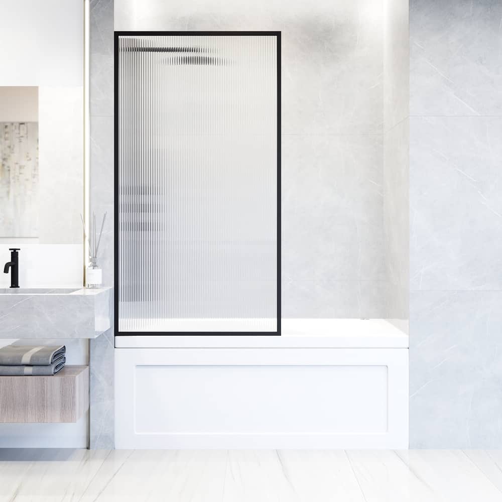 VIGO Meridian 34" W x 62" H Framed Fixed Tub Screen Door