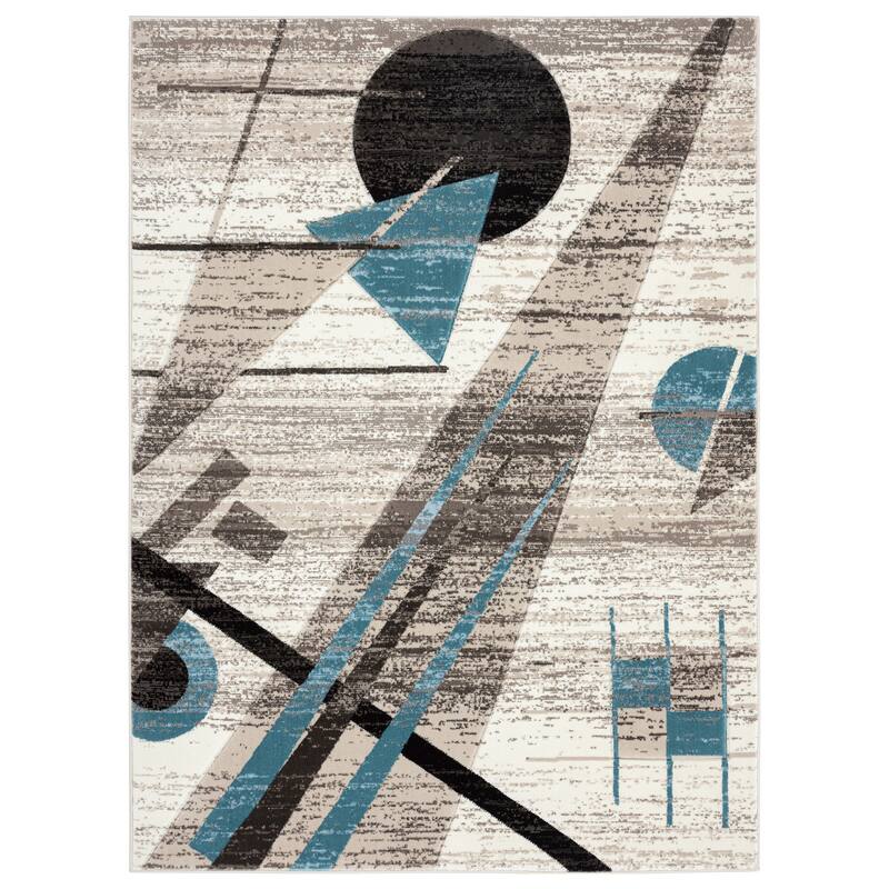 Crystal Collection Abstract Geometric Area Rug