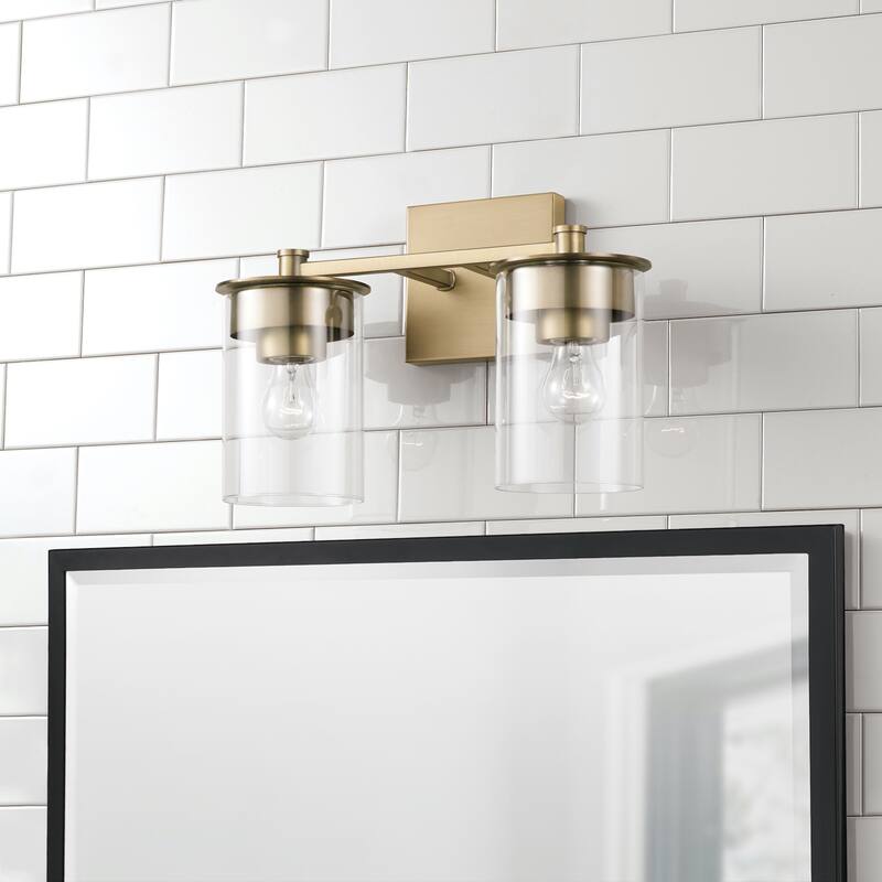 Mason 2-light Bath/ Vanity Fixture w/ Clear Glass