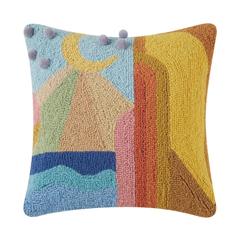 One Day with Pom Poms Hook Pillow