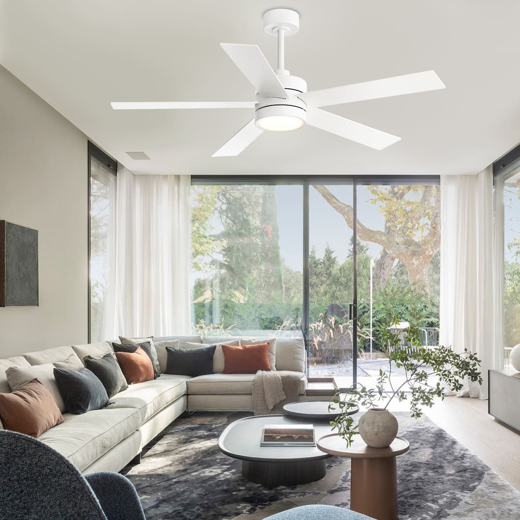 52 in. Integrated LED Indoor Ceiling Fans with Light and Remote Control Included