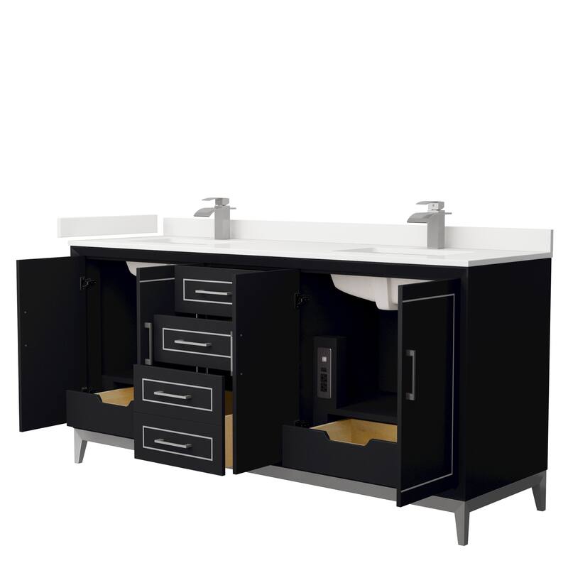 Marlena 72-inch Double Vanity, Quartz Top