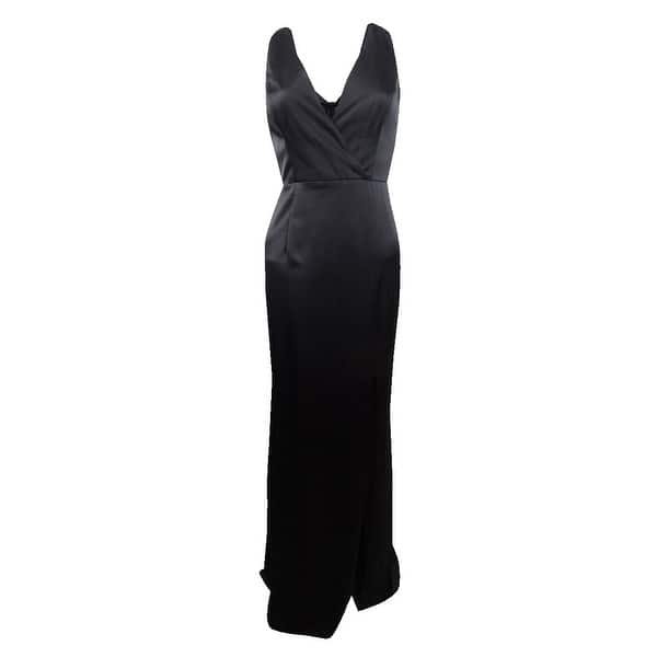 Adrianna Papell Women's Satin Open-Back Bow Dress - Bed Bath & Beyond