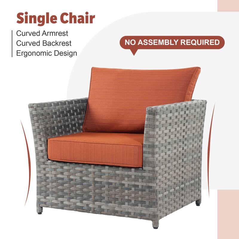 XIZZI 13-piece Outdoor Patio Wicker Furniture Set with Fire Table