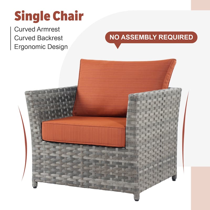 XIZZI 10-piece Patio Wicker Furniture Set with Fire Pit