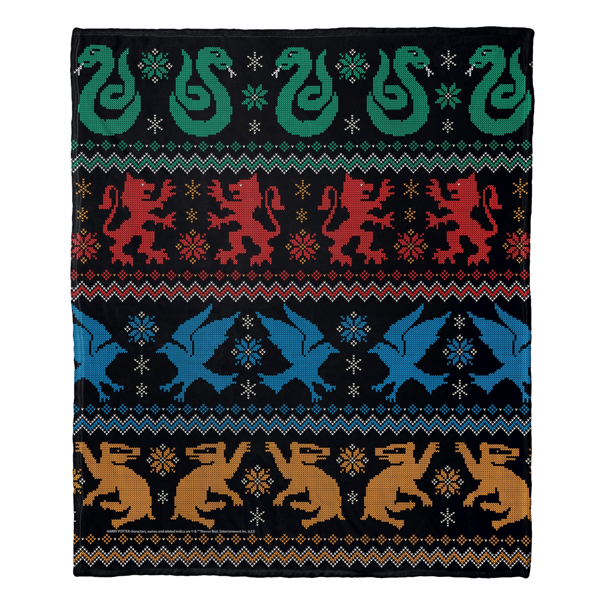 Warner Brothers Harry Potter Houses Sweater Silk Touch Throw Blanket
