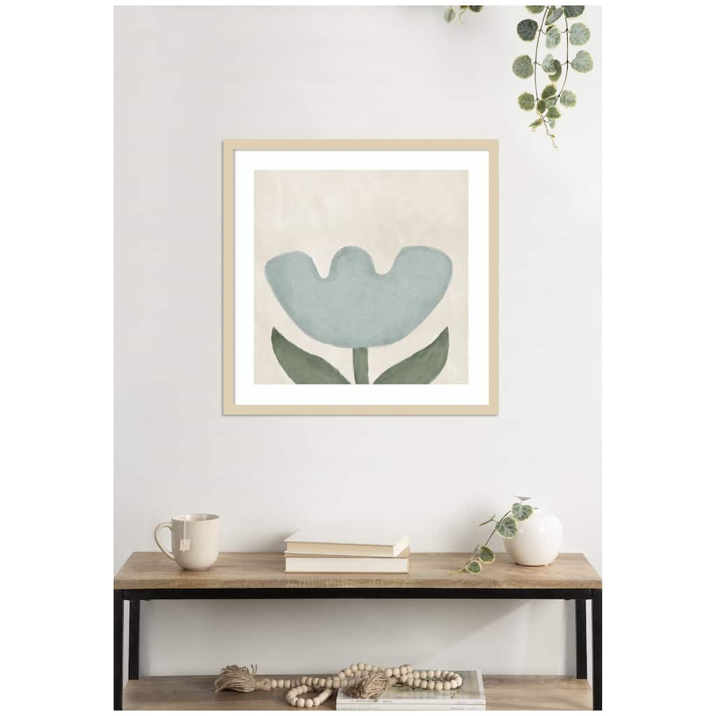 Kate and Laurel Blue Flower by Gabrielly Guedes Framed Wall Art Print