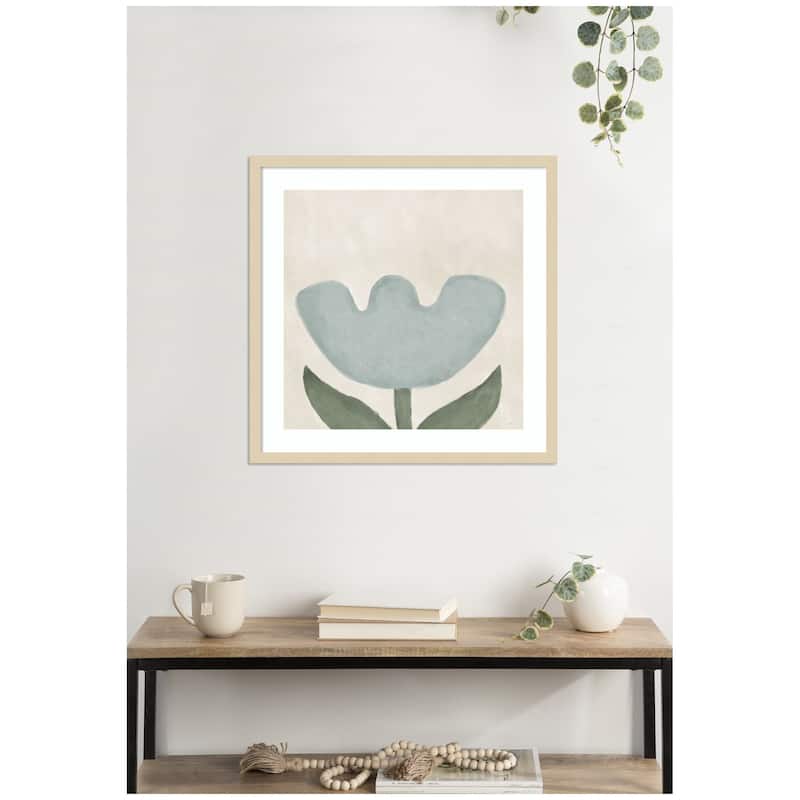 Kate and Laurel Blue Flower by Gabrielly Guedes Framed Wall Art Print