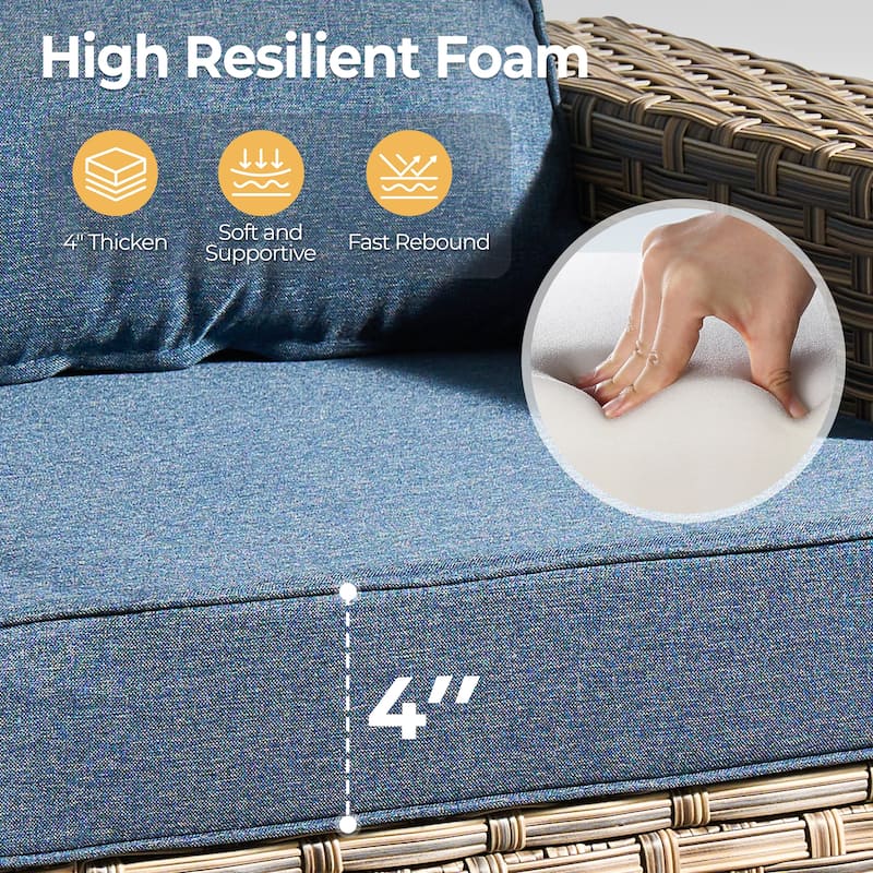 HOOOWOOO 6-piece Patio Furniture Conversation Set with Coffee Table