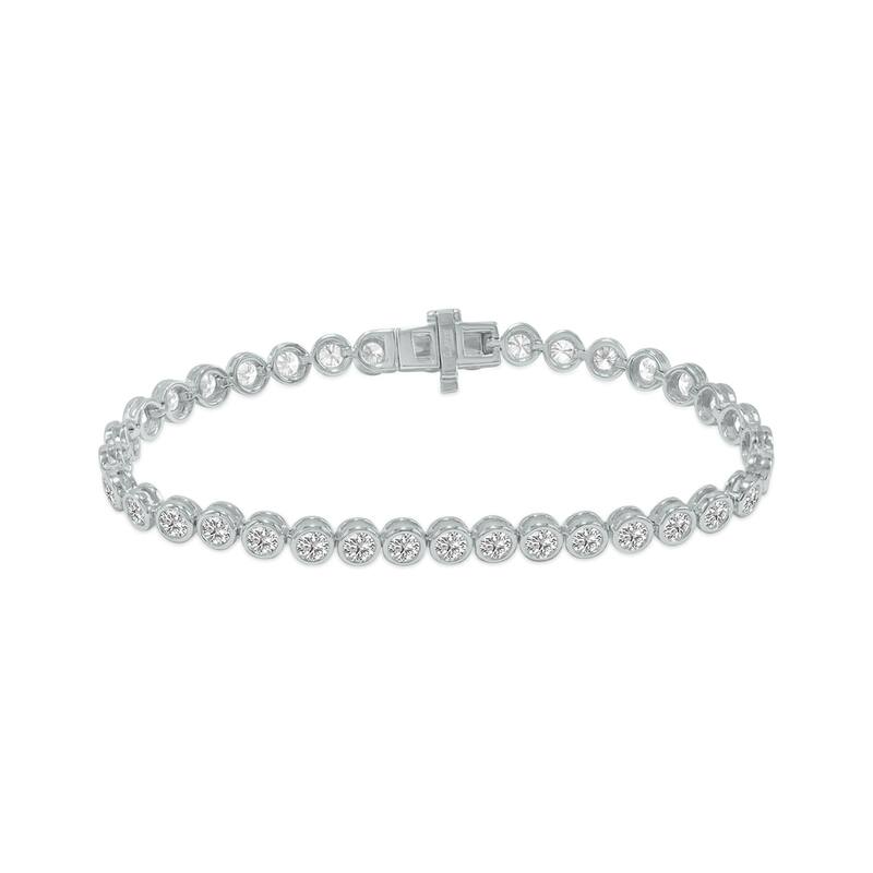 Marquee 5 Carat TW Bezel Set Lab Grown Diamond Bracelet in 14K White Gold