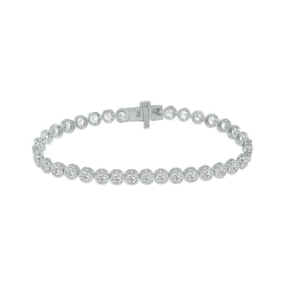Marquee 5 Carat TW Bezel Set Lab Grown Diamond Bracelet in 14K White Gold