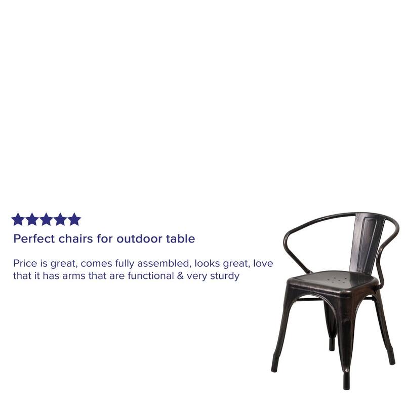4 Pack Metal Indoor-Outdoor Chair with Arms