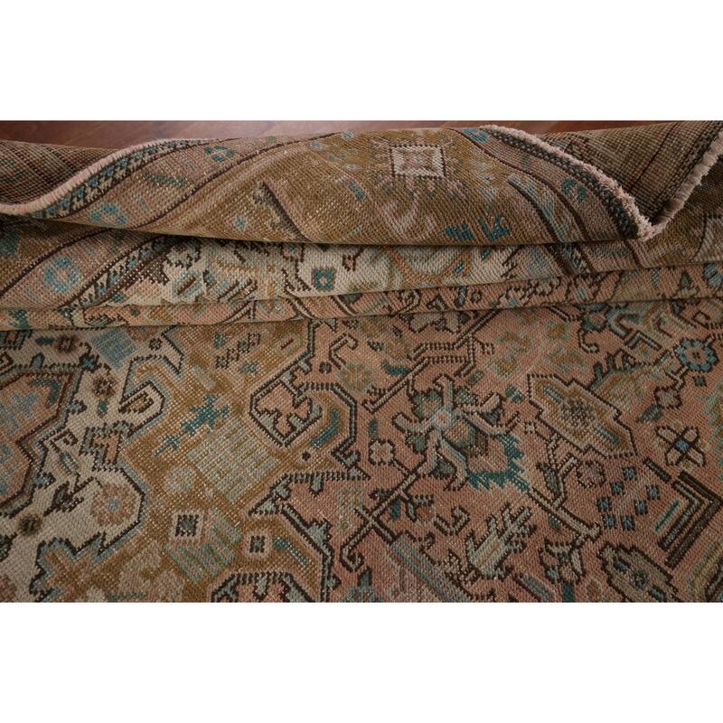 Distressed Tabriz Persian Vintage Area Rug Hand-Knotted Wool Carpet - 6'5" x 9'3"