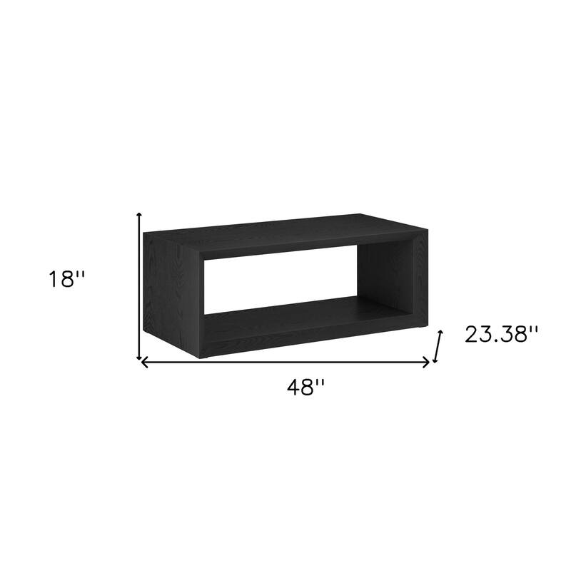 48" Coffee Table with Shelf for Living Room Storage and Display - 48" x 23.38" x 18"