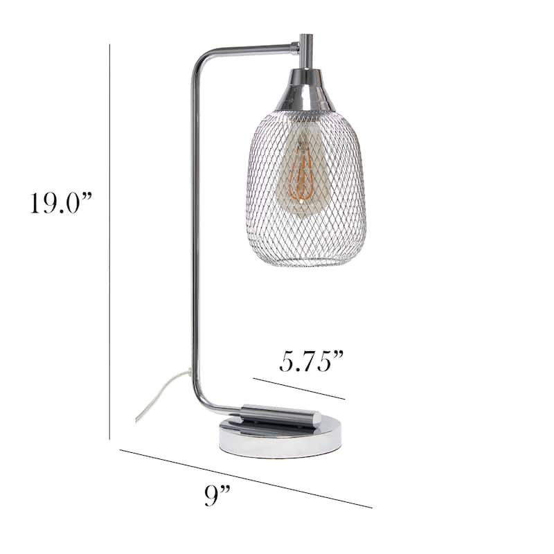 Desk Lamp with Mesh Wire Shade - 19" - Chrome Finished