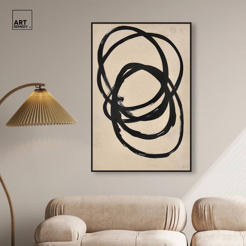 Beige Black II Canvas by Art Remedy