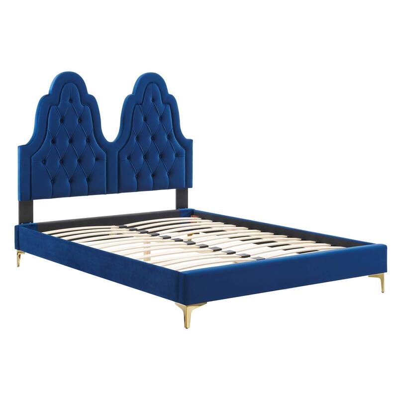 Alexandria Tufted Performance Velvet King Platform Bed