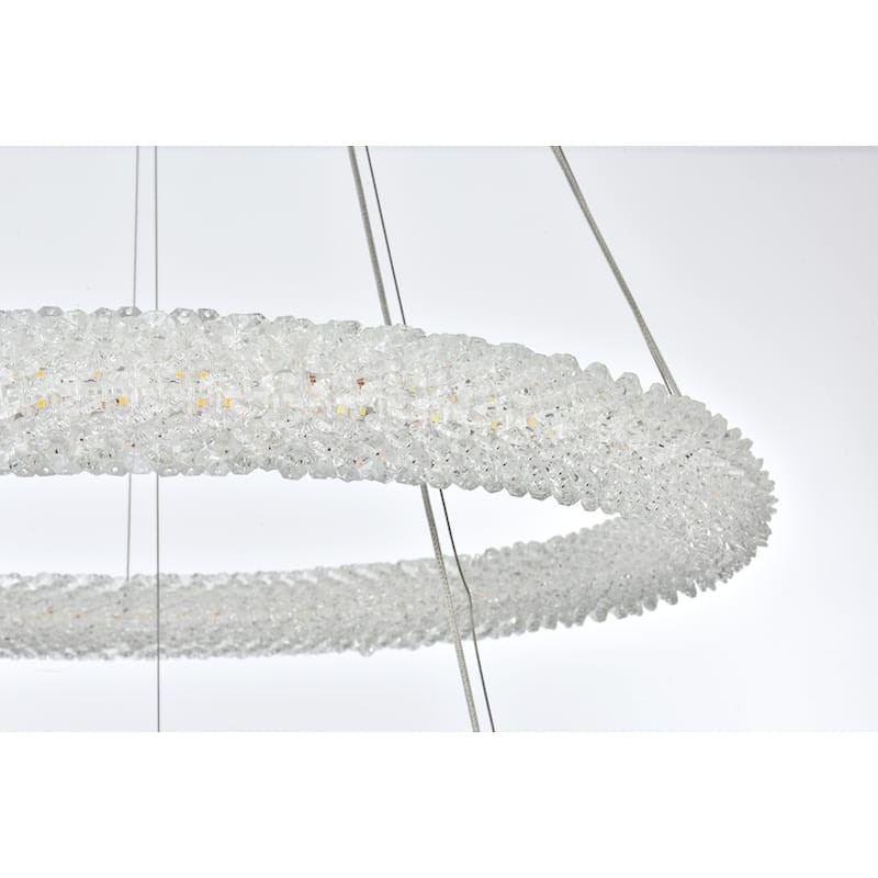 Elegant Lighting 3800G28 Bowen 28" Wide LED Crystal Ring Chandelier
