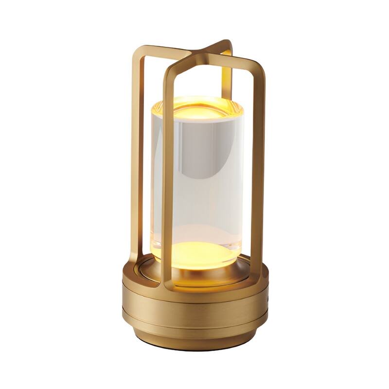 Indoor & Outdoor Cordless Rechargeable Lantern LED Table Lamp - Gold
