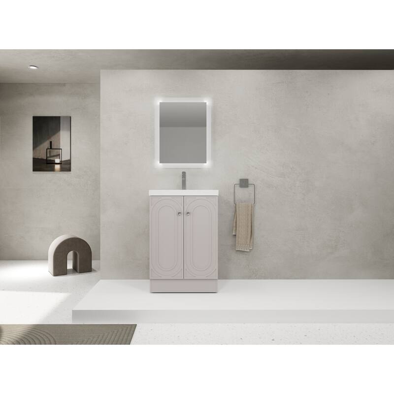 24" Freestanding Bathroom Vanity with Resin Sink