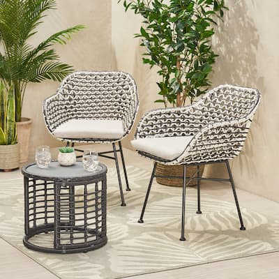 Gulley Outdoor Faux Wicker Chat Set by Christopher Knight Home
