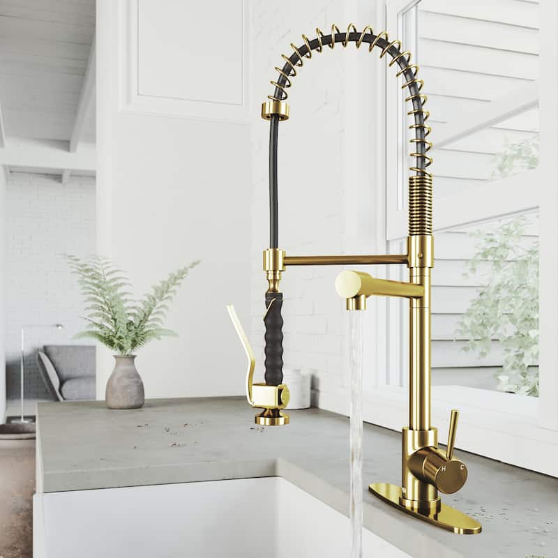 VIGO Zurich 27" H Single Handle Pull-Down Sprayer Kitchen Faucet