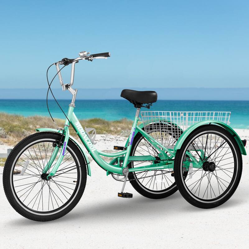 Docred 16" and 24" Tricycle 1-Speed 3 Wheel Trike Bike with Basket