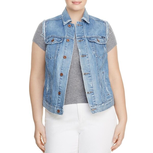 womens plus denim vest