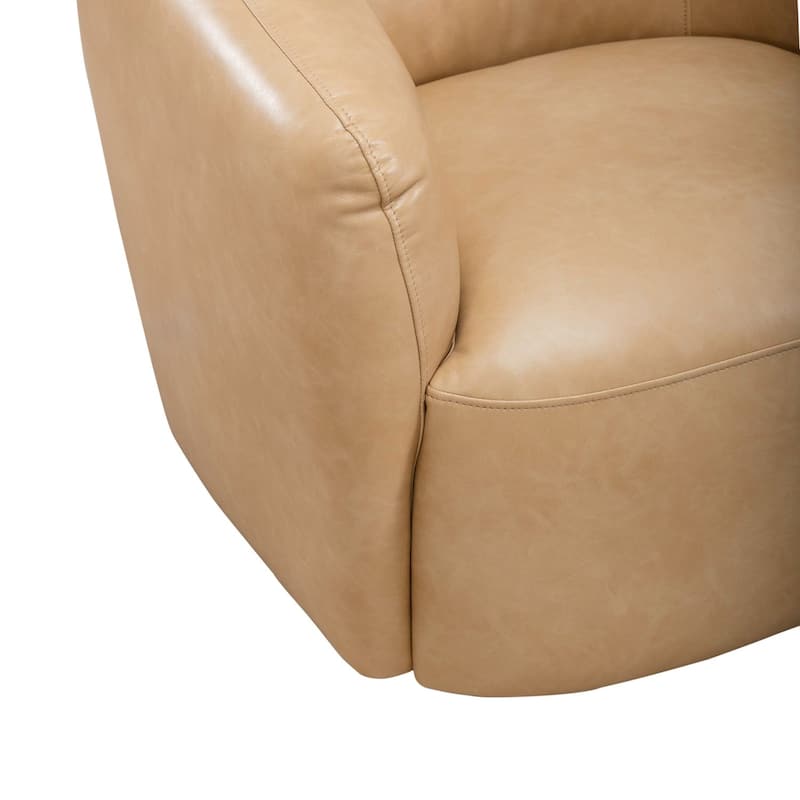 Liberty Furniture Donovan Leather Upholstered Swivel Accent Chair - Tan - Width 36" x Depth 33" x Height 28"