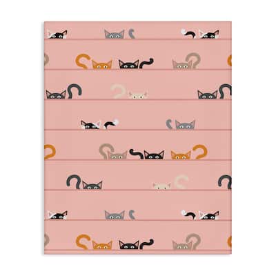 Stupell Peeking Cats on Pink Canvas Wall Art Design By Sazerelli Designs