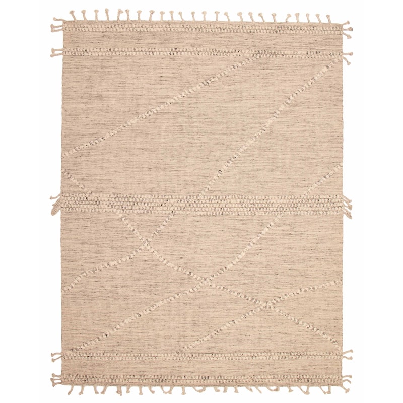 ECARPETGALLERY Hand-knotted Tangier Ivory Wool Rug - 9'1 x 12'1 - Ivory - 9'1 x 12'1