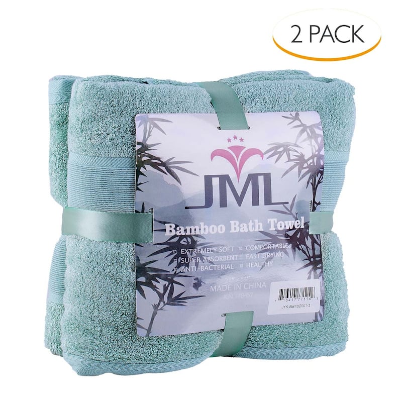 2 Piece Luxury Bamboo Towels Bath Towel Set (27"x54") - Teal