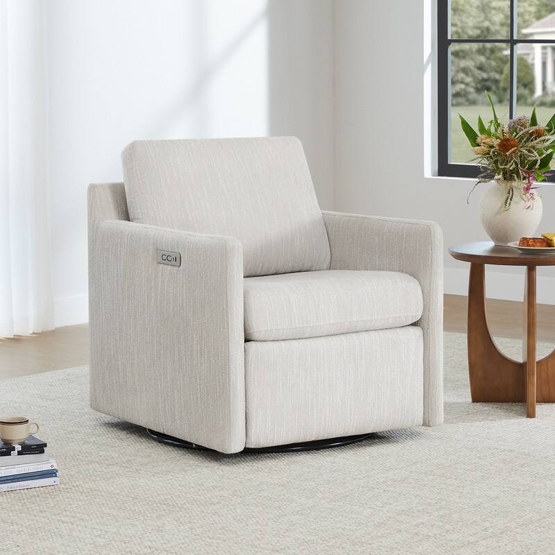 Nora Power Swivel Accent Chair Wall Hugger with Electric Footrests