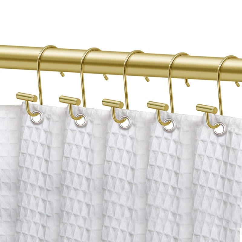 Utopia Alley Shower Rings Hooks, Shower Curtain Rings Hooks for Bathroom, Rust Resistant Shower Curtain Hooks Rings, Set of 12 - Gold