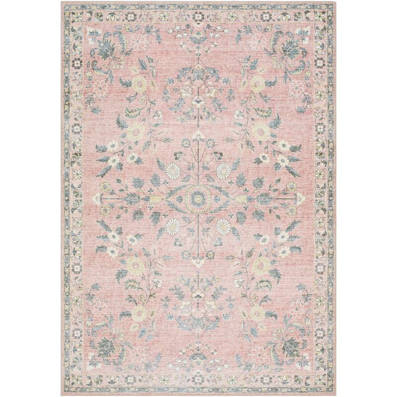 Livabliss Lavable Traditional Medallion Washable Area Rug