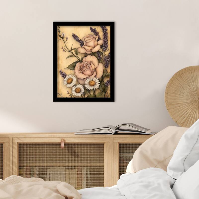 Floral Whimsy No. 1 by Tradelink inhouse artist Wood Framed Wall Art Print