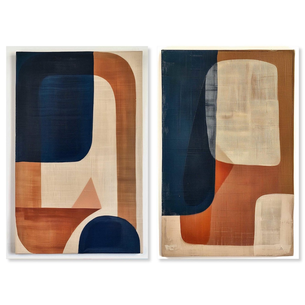 Blue Cream Set Canvas Set of 2 by Art Remedy, Gallery Wrapped