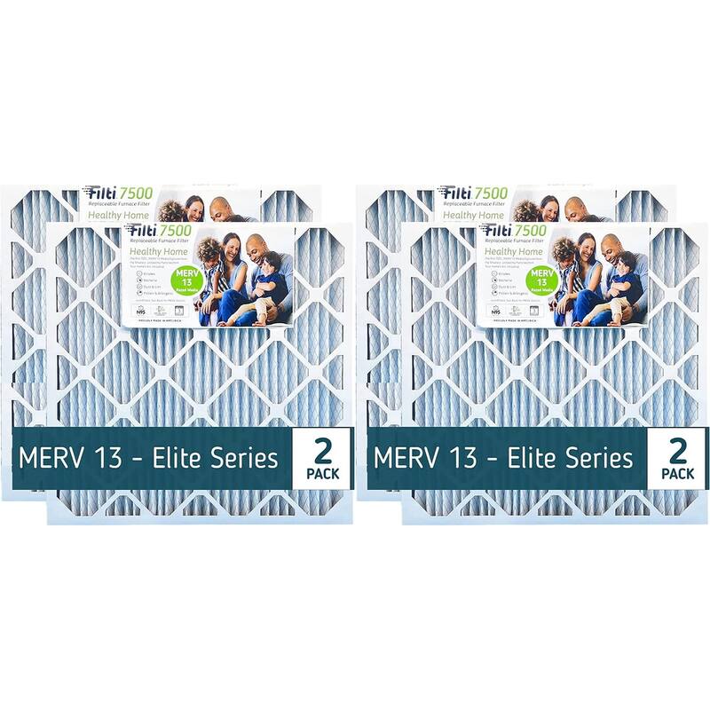 Filti 7500 20x5x25 Inch Pleated Home HVAC Furnace MERV 13 Air Filter (4 Pack) - 20 x 25 x 5 - 20 x 25 x 5