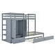 preview thumbnail 13 of 16, Twin-over-Twin Bunk Bed with Wardrobe, Drawers, and Shelves