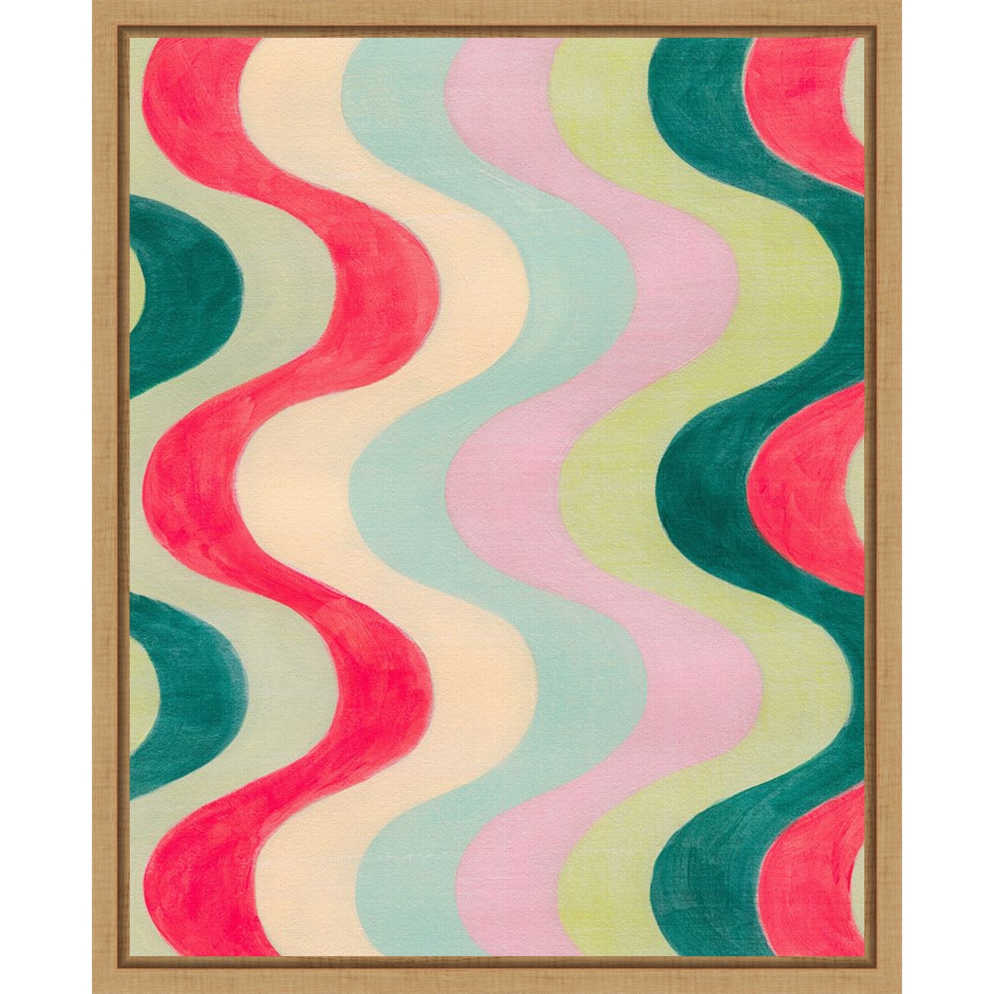 Amanti Art Eclectic Waves I by Grace Popp Framed Canvas Wall Art Print - Sylvie Maple