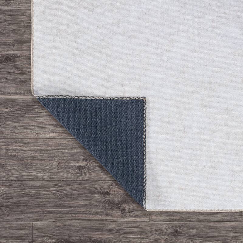 Contemporary Solid Machine Washable Area Rug
