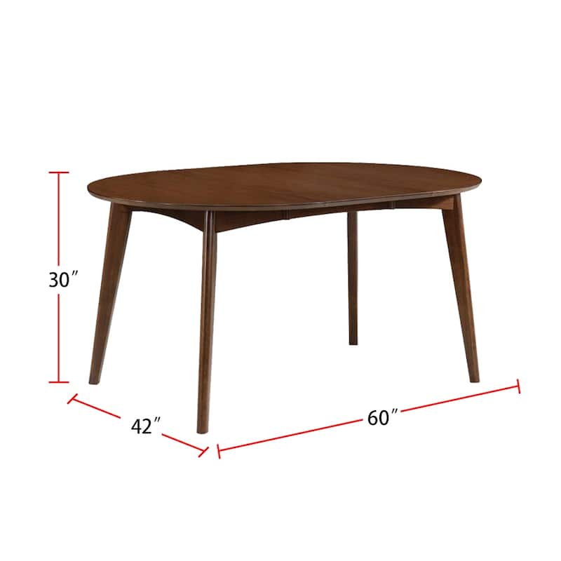 Oval Wood Dining Table in Dark Walnut